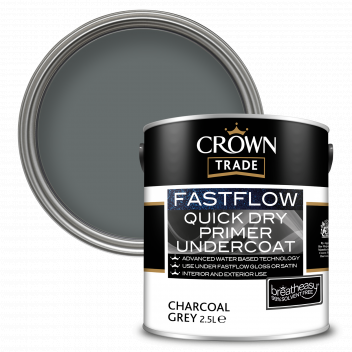 2.5L Crown Trade Fastflow Primer Undercoat Charcoal Grey