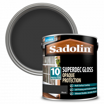 Sadolin Superdec Gloss – Opaque Finish For Wood and Other Surfaces With 10 Year Protection - Black –