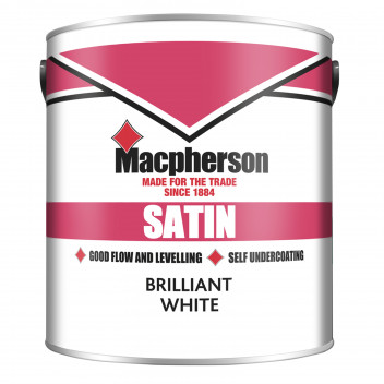 Macpherson Satin Finish – Tough Washable Paint for Interior Wood and Metal - Brilliant White – 2.5L
