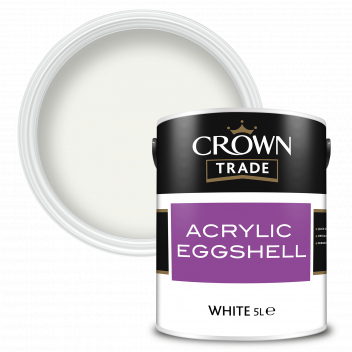 5L Crown Trade Acrylic Eggshell White
