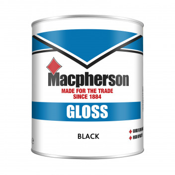 Macpherson Gloss – Hardwearing High-Sheen Gloss Paint for Interior Wood and Metal - Black – 1L