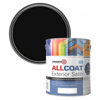Zinsser AllCoat Exterior Water-Based multi surface paint Satin Black 2.5L