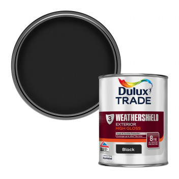 Dulux Trade Weathershield Exterior High Gloss Black 1L