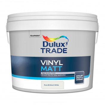 Dulux Trade Vinyl Matt Pure Brilliant White 10L