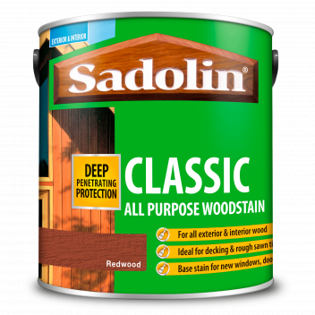 Sadolin Classic All Purpose Woodstain – Weatherproof Interior and Exterior Wood Stain - Redwood - 2.