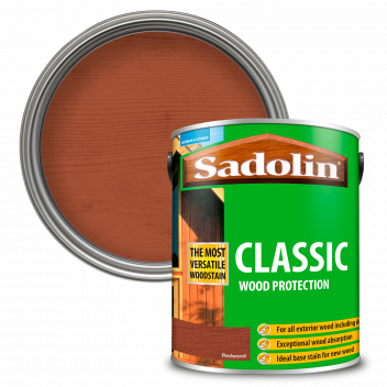 Sadolin Classic All Purpose Woodstain – Weatherproof Interior and Exterior Wood Stain - Redwood - 5L
