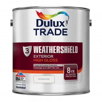 Dulux Trade Weathershield Exterior High Gloss Pure Brilliant White 2.5L