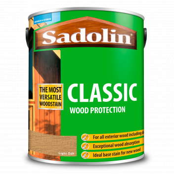 Sadolin Classic All Purpose Woodstain – Weatherproof Interior and Exterior Wood Stain - Light Oak  -