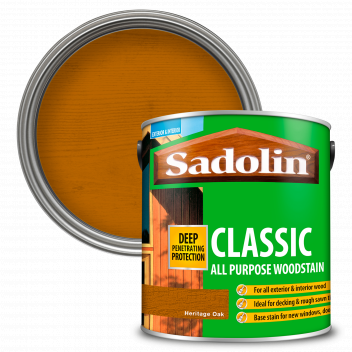 Sadolin Classic All Purpose Woodstain – Weatherproof Interior and Exterior Wood Stain - Heritage Oak