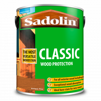 Sadolin Classic All Purpose Woodstain – Weatherproof Interior and Exterior Wood Stain - Antique Pine