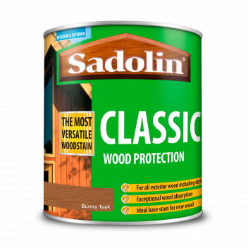Sadolin Classic All Purpose Woodstain – Weatherproof Interior and Exterior Wood Stain - Burma Teak -