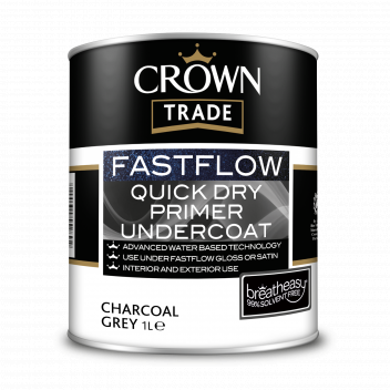 1L Crown Trade Fastflow Primer Undercoat Charcoal Grey