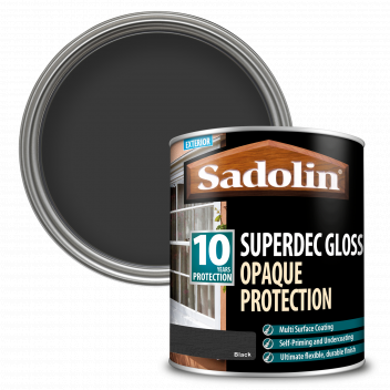 Sadolin Superdec Gloss – Opaque Finish For Wood and Other Surfaces With 10 Year Protection - Black –
