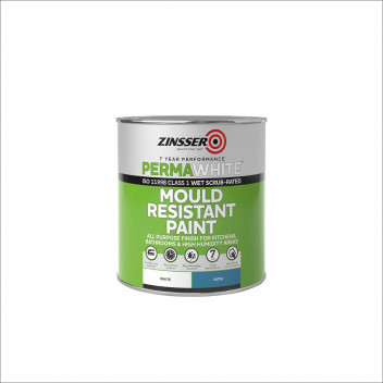Zinsser Permawhite Interior Mould Resistant Paint Satin White 1L