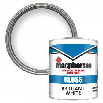 Macpherson Gloss – Hardwearing High-Sheen Gloss Paint for Interior Wood and Metal - Brilliant White 