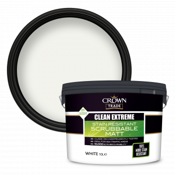 10L Crown Trade Clean Extreme Stain Resistant Scrubbable Matt White