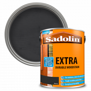 Sadolin Extra Durable Woodstain – Weatherproof Exterior Wood Stain for Ultimate Protection - Ebony– 