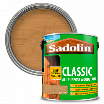 Sadolin Classic All Purpose Woodstain – Weatherproof Interior and Exterior Wood Stain - Light Oak  -