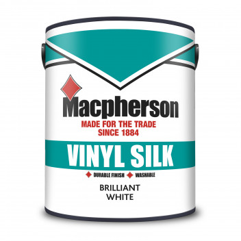 Macpherson Vinyl Silk – Tough and Washable Silk Paint for Interior Walls and Ceilings - Brilliant Wh