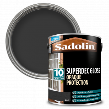 Sadolin Superdec Gloss – Opaque Finish For Wood and Other Surfaces With 10 Year Protection - Black –