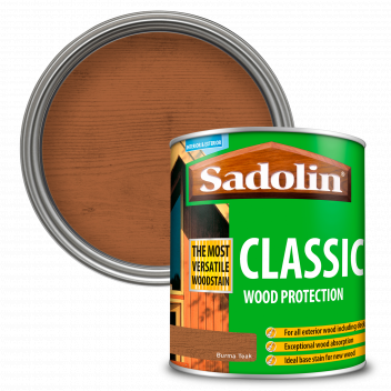 Sadolin Classic All Purpose Woodstain – Weatherproof Interior and Exterior Wood Stain - Burma Teak -