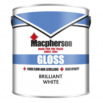 Macpherson Gloss – Hardwearing High-Sheen Gloss Paint for Interior Wood and Metal - Brilliant White 