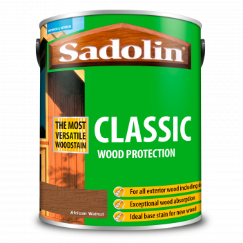 Sadolin Classic All Purpose Woodstain – Weatherproof Interior and Exterior Wood Stain - African Waln