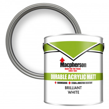 Macpherson Durable Acrylic Matt – Hardwearing and Washable Paint for Interior Wall and Ceilings - Br