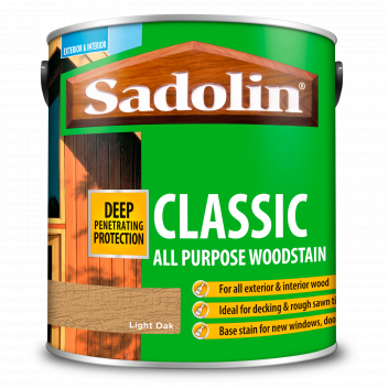 Sadolin Classic All Purpose Woodstain – Weatherproof Interior and Exterior Wood Stain - Light Oak  -