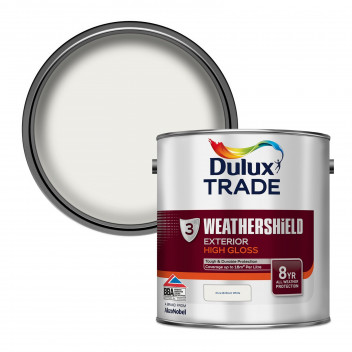 Dulux Trade Weathershield Exterior High Gloss Pure Brilliant White 2.5L