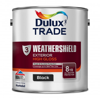 Dulux Trade Weathershield Exterior High Gloss Black 2.5L