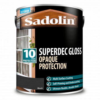 Sadolin Superdec Gloss – Opaque Finish For Wood and Other Surfaces With 10 Year Protection - Black –