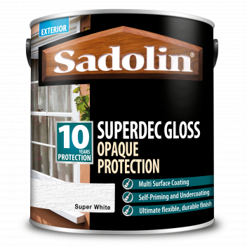 Sadolin Superdec Gloss – Opaque Finish For Wood and Other Surfaces With 10 Year Protection - Sper Wh