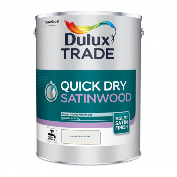 Dulux Trade Quick Dry Satinwood Pure Brilliant White 5L