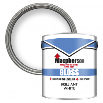 Macpherson Gloss – Hardwearing High-Sheen Gloss Paint for Interior Wood and Metal - Brilliant White 