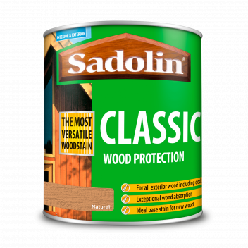 Sadolin Classic All Purpose Woodstain – Weatherproof Interior and Exterior Wood Stain - Natural - 1L