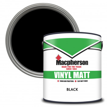 Macpherson Vinyl Matt – Tough and Durable Flat Matt Coverage for Interior Walls and Ceilings - Black