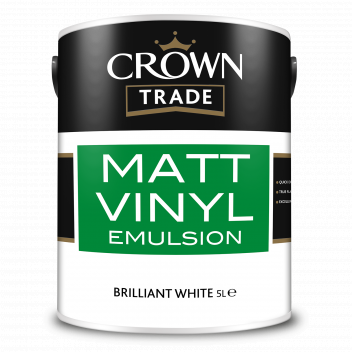 5L Crown Trade Matt Vinyl Brilliant White