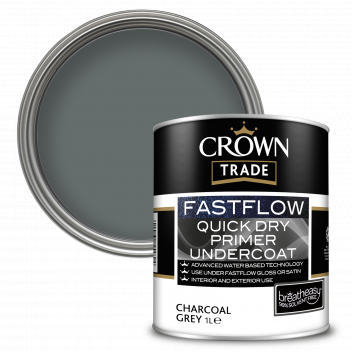 1L Crown Trade Fastflow Primer Undercoat Charcoal Grey