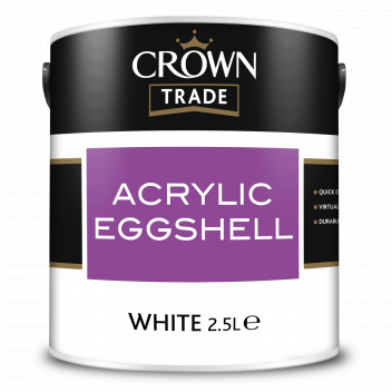 2.5L Crown Trade Acrylic Eggshell White