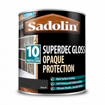 Sadolin Superdec Gloss – Opaque Finish For Wood and Other Surfaces With 10 Year Protection - Black –