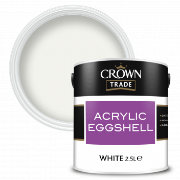 2.5L Crown Trade Acrylic Eggshell White